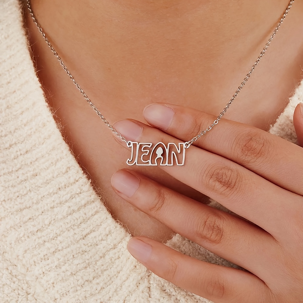 Personalized 304L Stainless Hollow-out Font Name Necklace